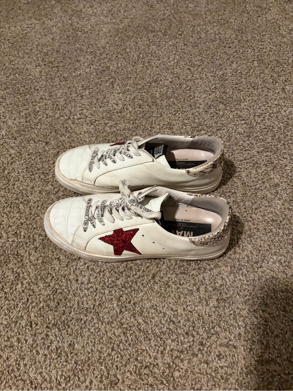 Golden Goose Sneakers with Red Star Accent